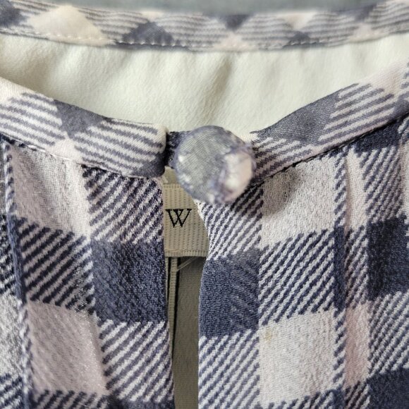 JCrew Women Silk Gingham Popover Top 6 Black White Check Sleeveless Quiet Luxury - Picture 9 of 12